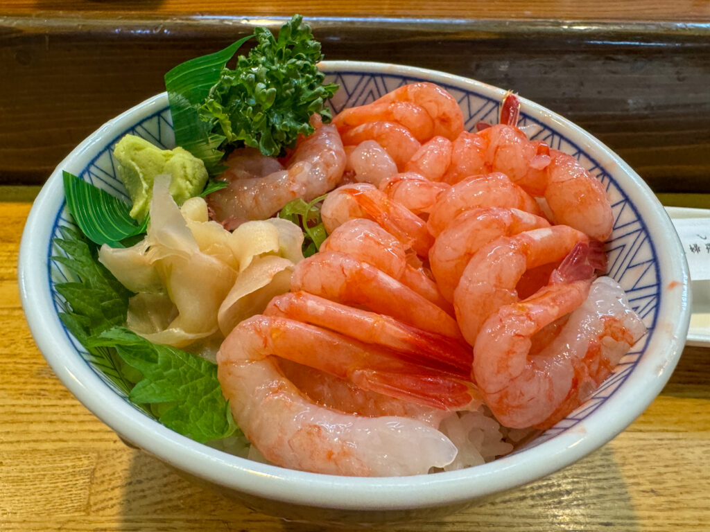 増毛の甘えび丼